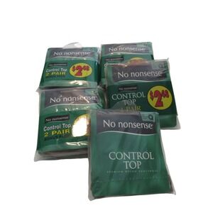 No Nonsense Control Top Pantyhose Bundle 5pk Tan Off Black Queen Q2 Vintage New